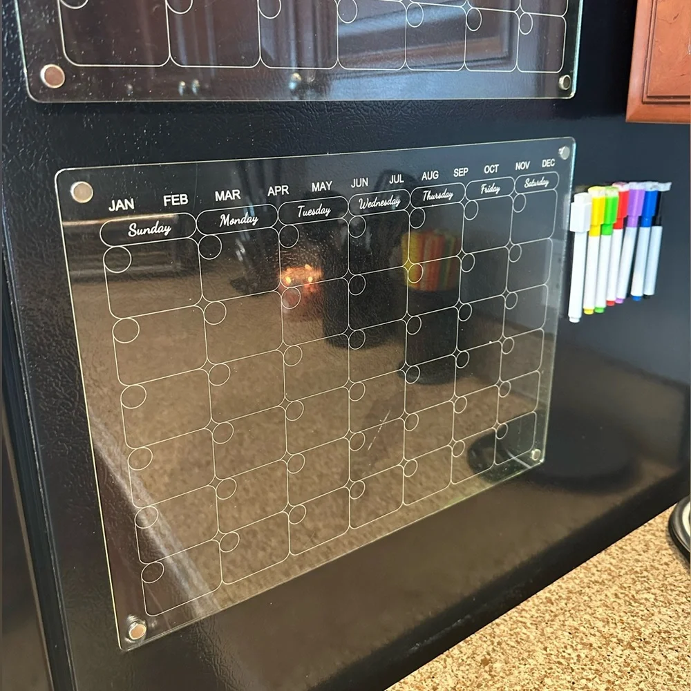 Magnetic Clear Acrylic Calendar Set with Markers